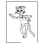 Dibujo para colorear colorear gato con lentes
