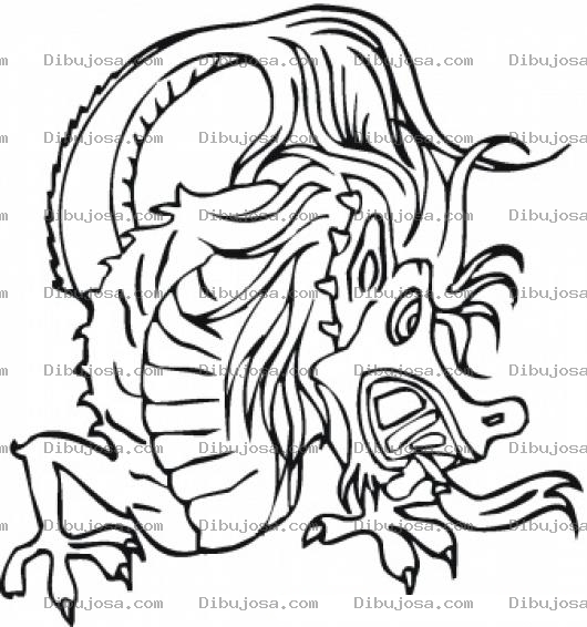 Dibujo para colorear Dibujo De Dragon Chino Para Pintar Y Colorear