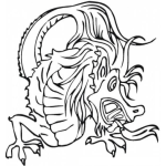 Dibujo para colorear Dibujo De Dragon Chino Para Pintar Y Colorear
