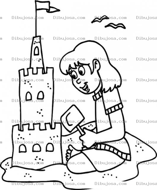Dibujo para colorear Castillo de Arena para colorear