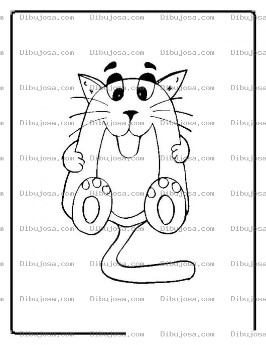 Dibujo para colorear colorear gato con forma de raton