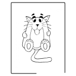 Dibujo para colorear colorear gato con forma de raton