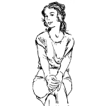 Dibujo para colorear Dibujo De Chica En Vestido Con Piernas Cruzadas Para Pintar Y Colorear