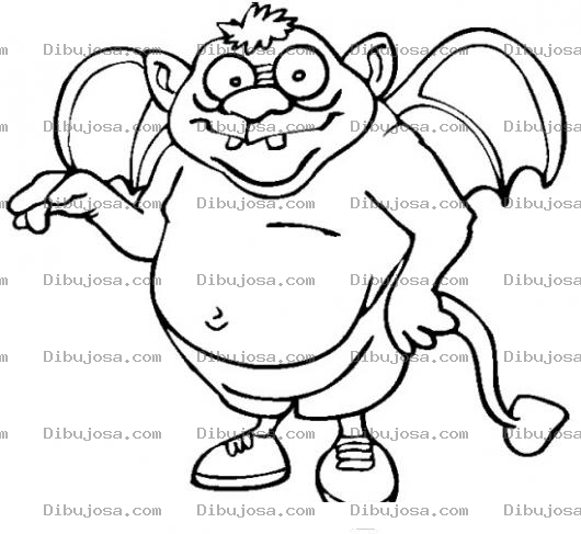 Dibujo para colorear Dibujo De Gargola Para Pintar Y Colorear A Gargolito