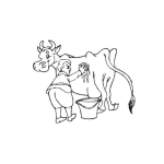 Dibujo para colorear Dibujo De Nino Lavando Una Vaca Para Colorear Muchacho Banando A Su Vaca Con Jabon Para Imprimir Y Pintar