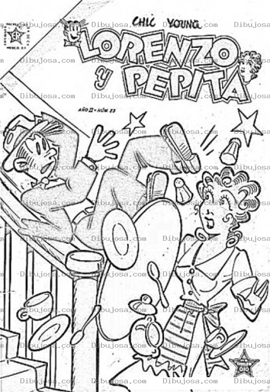 Dibujo para colorear Dibujo De Lorenzo Y Pepita Parachoques Para Pintar Y Colorear