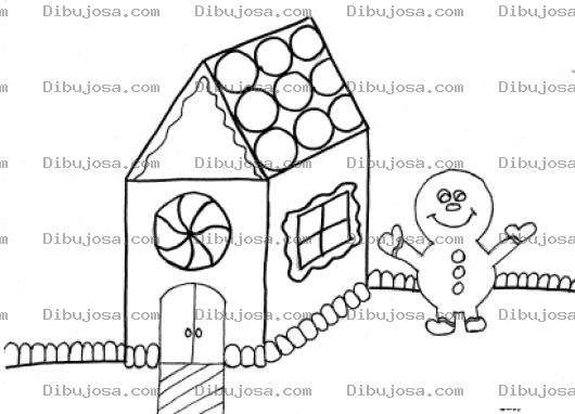 Dibujo para colorear Dibujo De Frosty En Casita De Chocolate Para Pintar Y Colorear