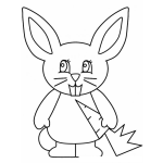 Dibujo para colorear Dibujo De Conejito Con Zanahoria Para Pintar Y Colorear