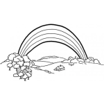 Dibujo para colorear Dibujo De Arcoiris Para Colorear En El Campo