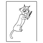 Dibujo para colorear colorear gatito vanidoso