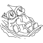 Dibujo para colorear Pinguinos En Trineo Para Colorear