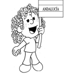 Dibujo para colorear Dibujo De Nina Con Bandera De Andalucia Para Colorear
