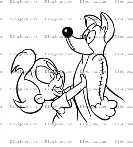 Dibujo para colorear Dibujo De Nena Con Peluche De Zorro Para Pintar Y Colorear