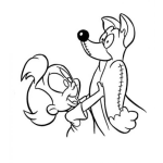 Dibujo para colorear Dibujo De Nena Con Peluche De Zorro Para Pintar Y Colorear