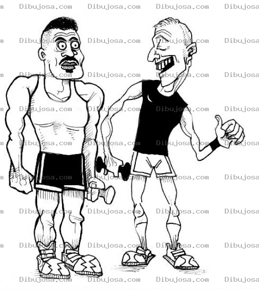 Dibujo para colorear Dibujo De Amgios En El Gimnasio Para Pintar Y Colorear Chicos De Gimnasio Dos Hombres En El Gym Haciendo Pesas