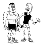 Dibujo para colorear Dibujo De Amgios En El Gimnasio Para Pintar Y Colorear Chicos De Gimnasio Dos Hombres En El Gym Haciendo Pesas