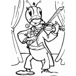 Dibujo para colorear Dibujo De Un Grillo Con Violin En El Teatro Para Pintar Y Colorear