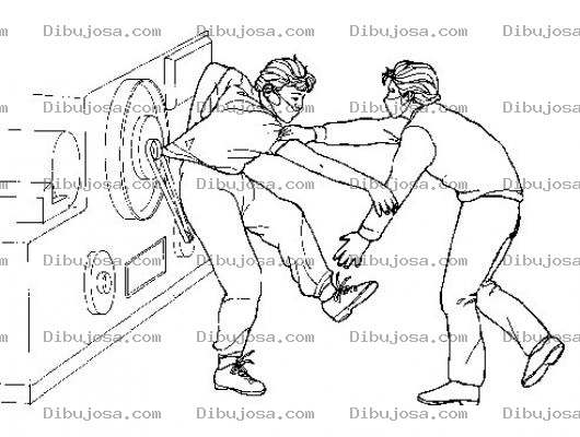 Dibujo para colorear Dibujo De Accidente En Fabrica De Hombre Atrapado Por Faja Industrial Para Pintar Y Colorear
