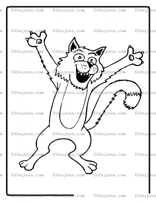 Dibujo para colorear colorear gato lobo