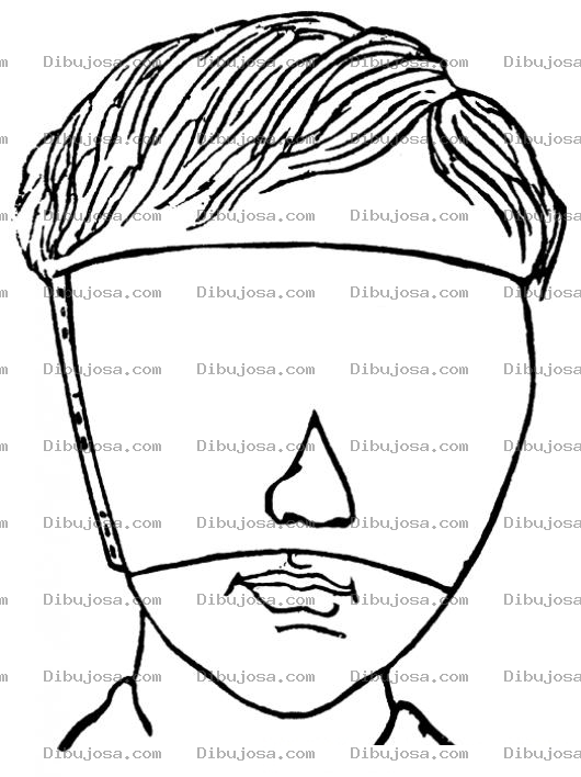 Dibujo para colorear Dibujo De Hombre Con Los Ojos Tapados Para Pintar Y Colorear