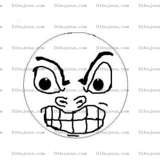 Dibujo para colorear Carita Furiosa Para Colorear