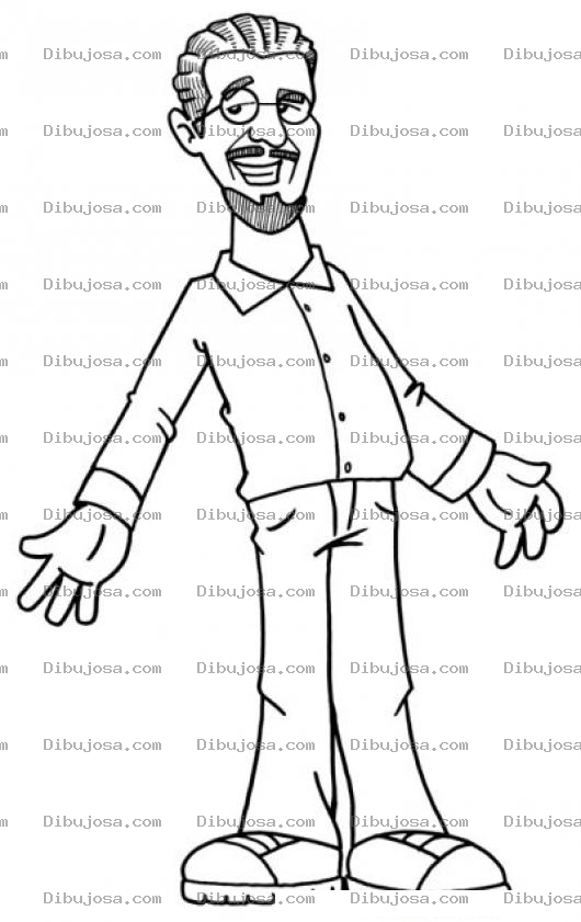 Dibujo para colorear Dibujo De Hombre Vestido Con Camisa Formal Jeans Y Zapatillas Para Pintar Y Colorear