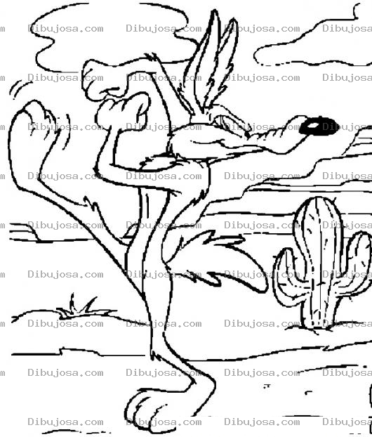 Dibujo para colorear Dibujo Del Coyote De Correcaminos Bipbip Marca Acme Para Pinta Y Colorear