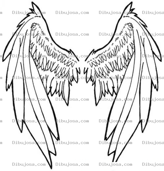 Dibujo para colorear Alas De Angel Para Pintar Y Colorear