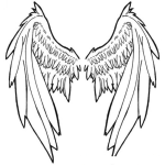 Dibujo para colorear Alas De Angel Para Pintar Y Colorear