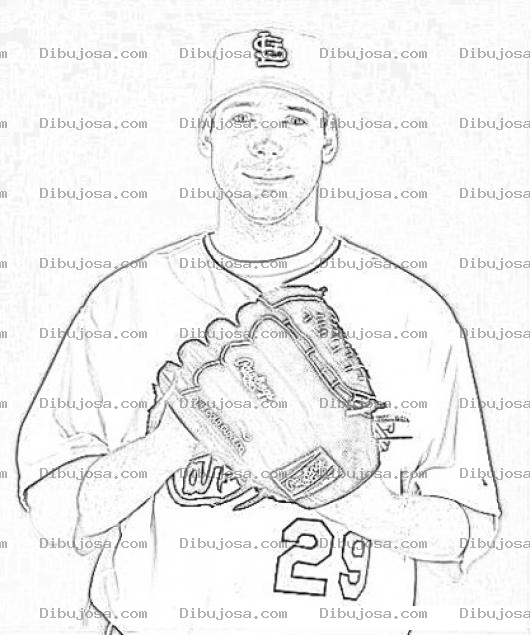 Dibujo para colorear Chris Carpenter Coloring Page Dibujo De Pelotero De St. Louis Cardinals Para Pintar Y Colorear
