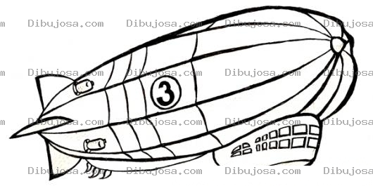 Dibujo para colorear Dibujo De Zepelin Aerostatico Para Pintar Y Colorear Zeppelin Flotando En El Aire