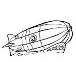 Dibujo para colorear Dibujo De Zepelin Aerostatico Para Pintar Y Colorear Zeppelin Flotando En El Aire