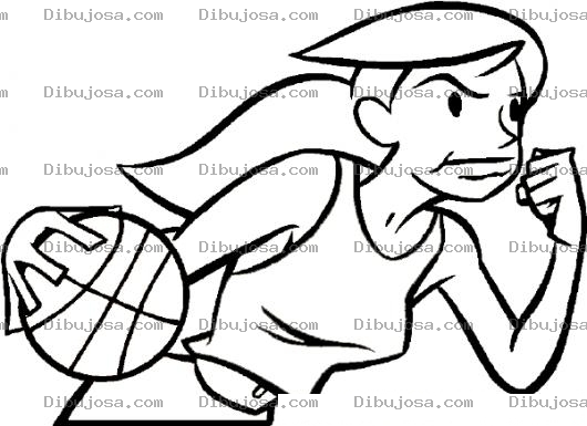 Dibujo para colorear Dibujo De Chica Jugando Basket Ball Para Pintar Y Colorear Mujer Basquetbolista