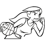 Dibujo para colorear Dibujo De Chica Jugando Basket Ball Para Pintar Y Colorear Mujer Basquetbolista