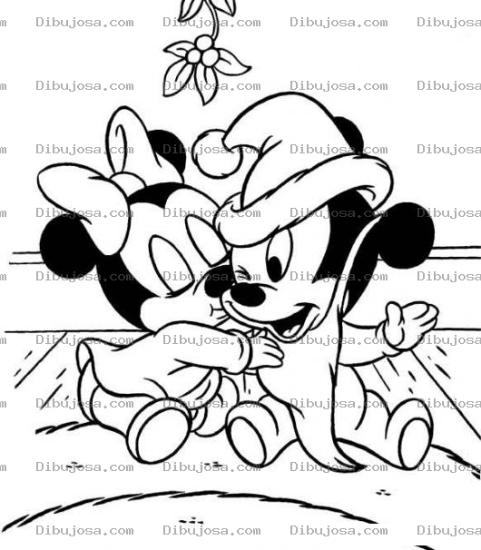 Dibujo para colorear Dibujo De Mimi Y Mickey Mouse De Pequenos Para Pintar Y Colorear