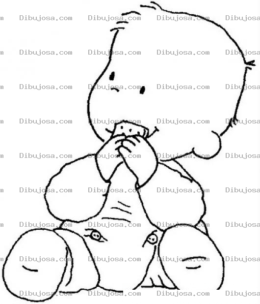 Dibujo para colorear Dibujo De Bebe Comiendo Galleta Para Pintar Y Colorear