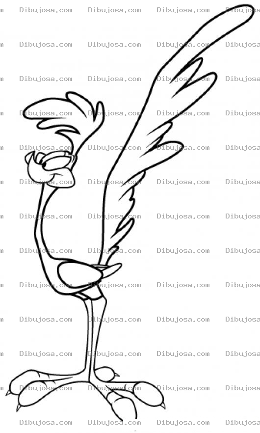 Dibujo para colorear Dibujo Del Correcaminos Para Pintar Y Colorear Al Pajaro De Corre Caminos