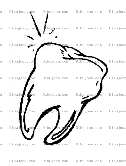 Dibujo para colorear Dibujo De Muela Brillante Para Pintar Y Colorear