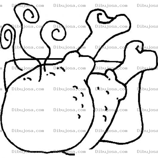 Dibujo para colorear Dibujo De Piernas De Pollo Frito Para Pintar Y Colorear