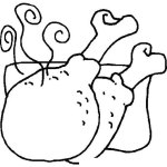 Dibujo para colorear Dibujo De Piernas De Pollo Frito Para Pintar Y Colorear