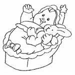 Dibujo para colorear Bebe Con Conejo Para Pintar Y Colorear