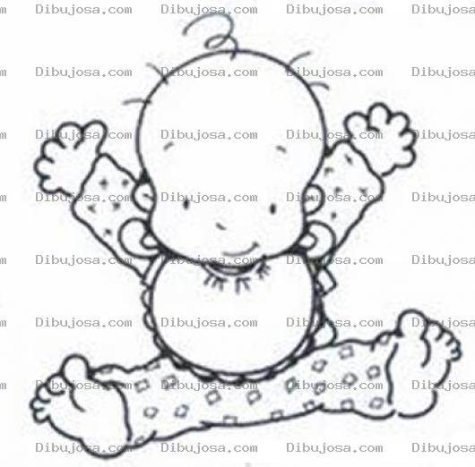 Dibujo para colorear Bebe Con Mameluco Y Babero Para Pintar Y Colorear
