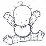 Dibujo para colorear Bebe Con Mameluco Y Babero Para Pintar Y Colorear