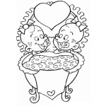 Dibujo para colorear Dibujo De Gemelos Bebes Compartiendo Cuna Para Pintar Y Colorear