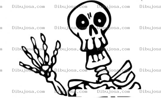 Dibujo para colorear Dibujo De Esqueleto Saludando Para Pintar Y Colorear El Saludo De La Muerte