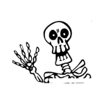 Dibujo para colorear Dibujo De Esqueleto Saludando Para Pintar Y Colorear El Saludo De La Muerte