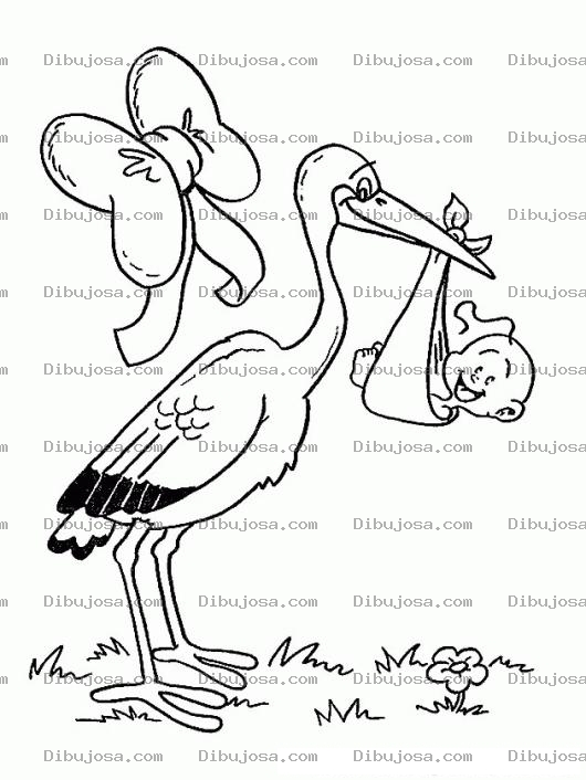 Dibujo para colorear Ciguena Para Pintar Y Colorear