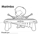 Dibujo para colorear Dibujo De Nino Tocando La Marimba De Guatemala Para Pintar Y Colorear