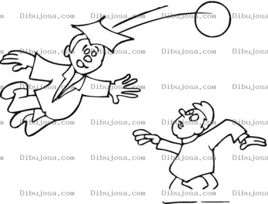Dibujo para colorear Dibujo De Recien Graducado Jugando Futbol Con Un Amigo Para Pintar Y Colorear