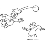 Dibujo para colorear Dibujo De Recien Graducado Jugando Futbol Con Un Amigo Para Pintar Y Colorear